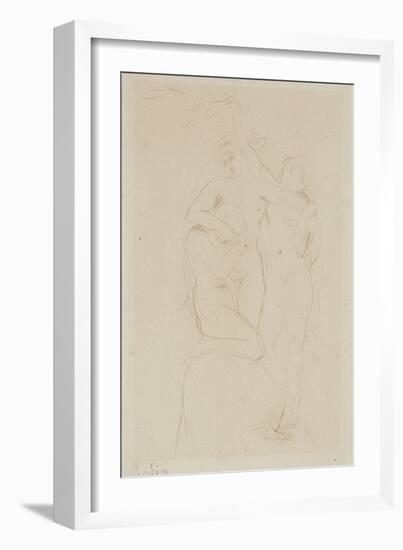 Souls in Purgatory, 1893 (Drypoint)-Auguste Rodin-Framed Giclee Print