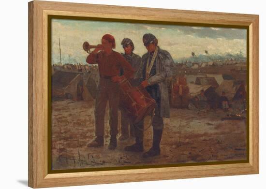 Sounding Reveille, 1865-Winslow Homer-Framed Premier Image Canvas