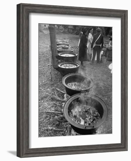 Soup, Beef Stew, Veal Stew and More Prepared for a Wedding Feast-null-Framed Photographic Print