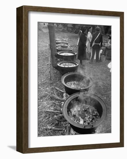 Soup, Beef Stew, Veal Stew and More Prepared for a Wedding Feast-null-Framed Photographic Print