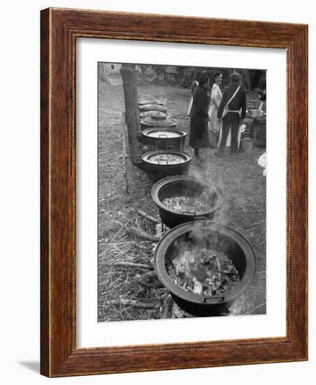 Soup, Beef Stew, Veal Stew and More Prepared for a Wedding Feast-null-Framed Photographic Print