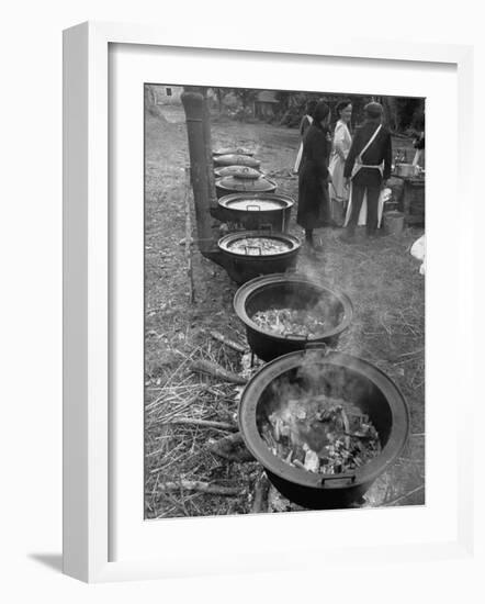 Soup, Beef Stew, Veal Stew and More Prepared for a Wedding Feast-null-Framed Photographic Print