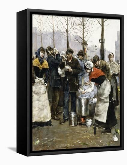 Soup for the Masses on a Winter Day, Paris, 1881-Norbert Goeneutte-Framed Premier Image Canvas