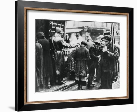 Soup Kitchen for the Needy, Les Halles, German-Occupied Paris, February 1941-null-Framed Giclee Print