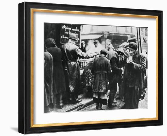 Soup Kitchen for the Needy, Les Halles, German-Occupied Paris, February 1941-null-Framed Giclee Print