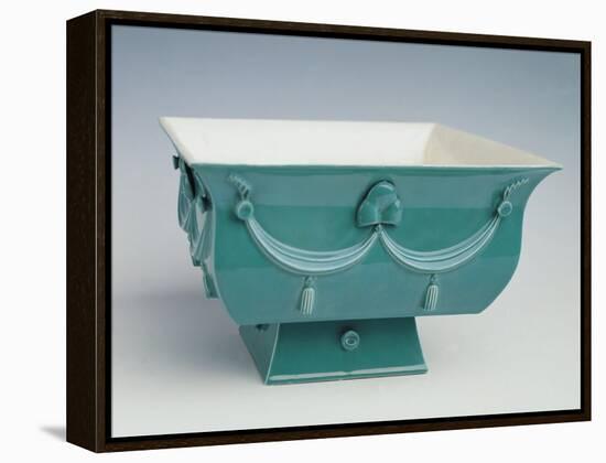 Soup Tureen with Turquoise Exterior Decorated in Relief-Dagobert Peche-Framed Premier Image Canvas