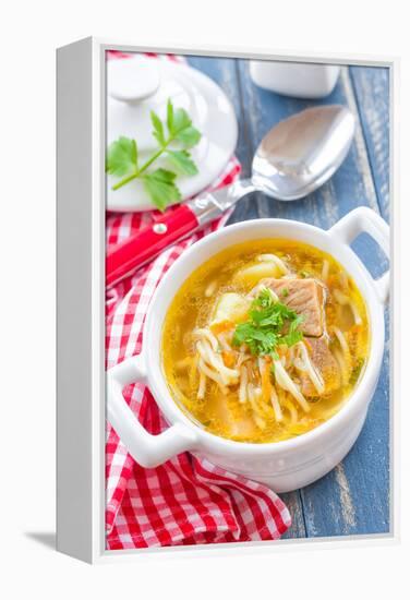 Soup with Pasta-Sea Wave-Framed Premier Image Canvas