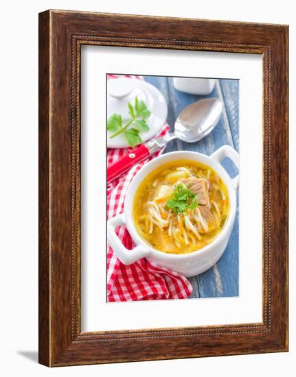 Soup with Pasta-Sea Wave-Framed Photographic Print