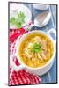 Soup with Pasta-Sea Wave-Mounted Photographic Print