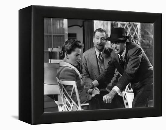 Soupcons SUSPICION by AlfredHitchcock with Joan Fontaine, Nigel Bruce and Cary Grant, 1941 (b/w pho-null-Framed Stretched Canvas