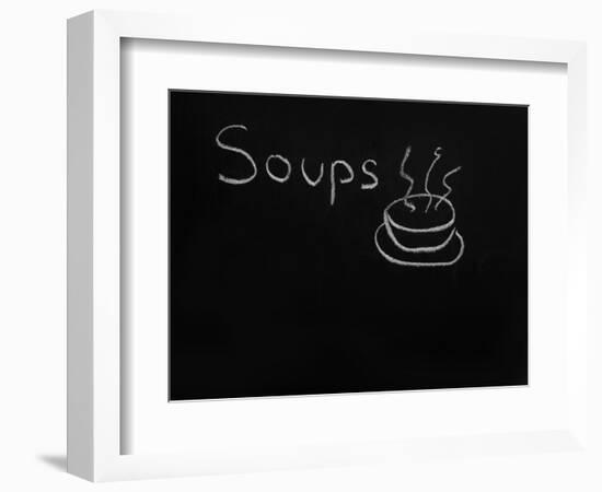 Soups Menu on the Chalkboard-vesnacvorovic-Framed Art Print