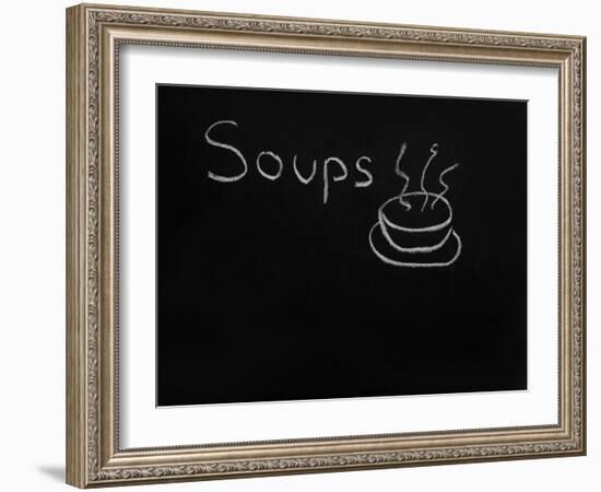 Soups Menu on the Chalkboard-vesnacvorovic-Framed Art Print