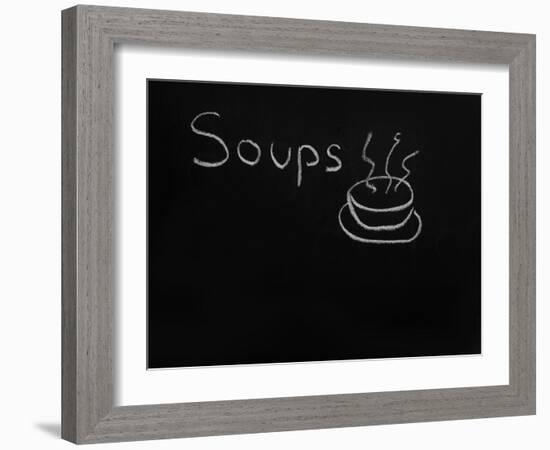 Soups Menu on the Chalkboard-vesnacvorovic-Framed Art Print