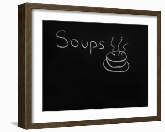 Soups Menu on the Chalkboard-vesnacvorovic-Framed Art Print