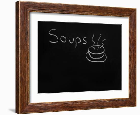 Soups Menu on the Chalkboard-vesnacvorovic-Framed Art Print