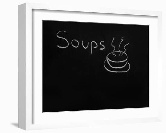 Soups Menu on the Chalkboard-vesnacvorovic-Framed Art Print