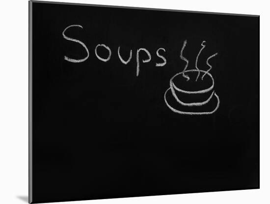 Soups Menu on the Chalkboard-vesnacvorovic-Mounted Art Print