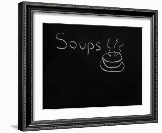 Soups Menu on the Chalkboard-vesnacvorovic-Framed Art Print