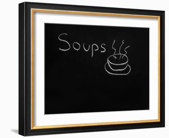 Soups Menu on the Chalkboard-vesnacvorovic-Framed Art Print