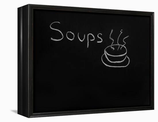 Soups Menu on the Chalkboard-vesnacvorovic-Framed Stretched Canvas