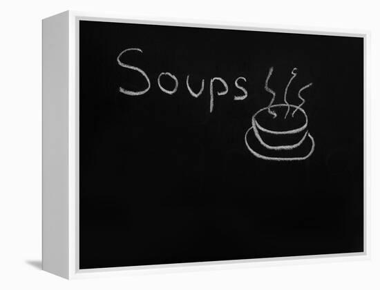 Soups Menu on the Chalkboard-vesnacvorovic-Framed Stretched Canvas