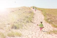 Children Walking up a Dune Path to the Beach-soupstock-Photographic Print