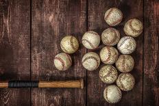 Old Vintage Baseball Background.-soupstock-Photographic Print