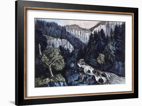 Source of the Hudson, the Indian Pass through the Adirondacks-Currier & Ives-Framed Giclee Print