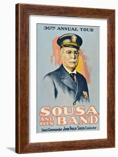 SOUSA AND HIS BAND, John Philip Sousa, 1901.-null-Framed Art Print