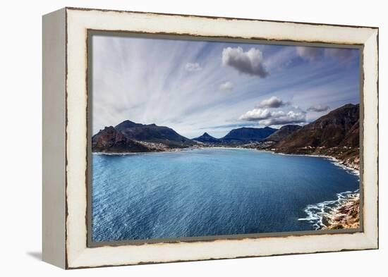 South Africa Bay View, Panoramic Landscape of Capetown, Aerial View on Atlantic Sea, Majestic Scene-Anna Omelchenko-Framed Premier Image Canvas