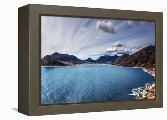 South Africa Bay View, Panoramic Landscape of Capetown, Aerial View on Atlantic Sea, Majestic Scene-Anna Omelchenko-Framed Premier Image Canvas