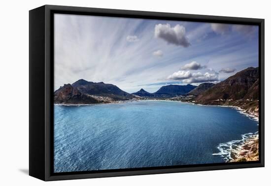 South Africa Bay View, Panoramic Landscape of Capetown, Aerial View on Atlantic Sea, Majestic Scene-Anna Omelchenko-Framed Premier Image Canvas