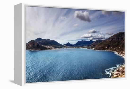 South Africa Bay View, Panoramic Landscape of Capetown, Aerial View on Atlantic Sea, Majestic Scene-Anna Omelchenko-Framed Premier Image Canvas