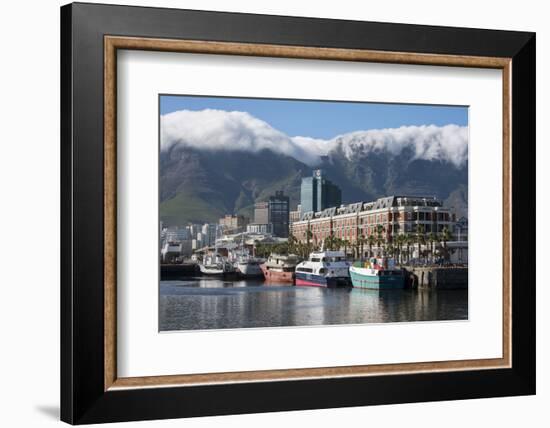 South Africa, Cape Town. Victoria and Alfred Waterfront, Table Mountain.-Cindy Miller Hopkins-Framed Photographic Print