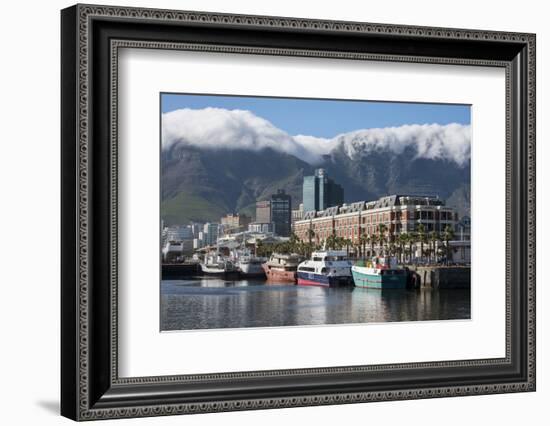 South Africa, Cape Town. Victoria and Alfred Waterfront, Table Mountain.-Cindy Miller Hopkins-Framed Photographic Print