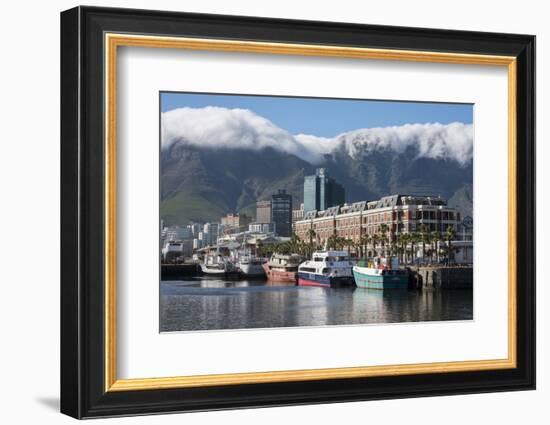 South Africa, Cape Town. Victoria and Alfred Waterfront, Table Mountain.-Cindy Miller Hopkins-Framed Photographic Print