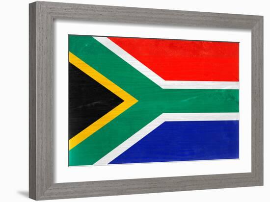 South Africa Flag Design with Wood Patterning - Flags of the World Series-Philippe Hugonnard-Framed Premium Giclee Print