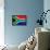 South Africa Flag Design with Wood Patterning - Flags of the World Series-Philippe Hugonnard-Framed Stretched Canvas displayed on a wall