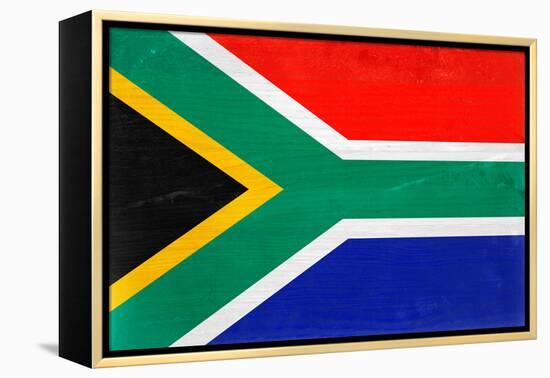 South Africa Flag Design with Wood Patterning - Flags of the World Series-Philippe Hugonnard-Framed Stretched Canvas