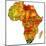 South Africa on Actual Map of Africa-michal812-Mounted Art Print