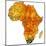 South Africa on Actual Map of Africa-michal812-Mounted Art Print