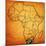 South Africa on Actual Map of Africa-michal812-Mounted Art Print