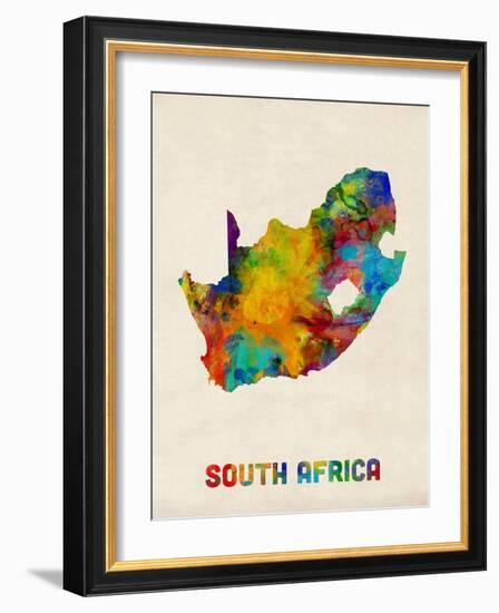 South Africa Watercolor Map-Michael Tompsett-Framed Art Print