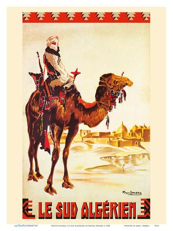 South Algeria Le Sud Algerien Nomad On Camel Algerian Railway Art Print Roger Irriera Art Com