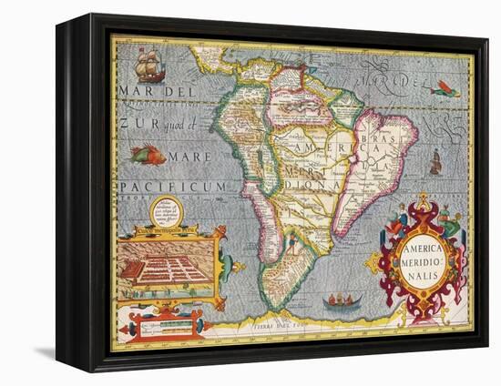 'South America (America Meridionalis): from the Atlas of Gerardus Mercator', 1633, (1936)-Gerardus Mercator-Framed Premier Image Canvas