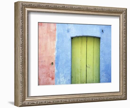 South America, Brazil. Colorful house exterior and door.-Jaynes Gallery-Framed Photographic Print