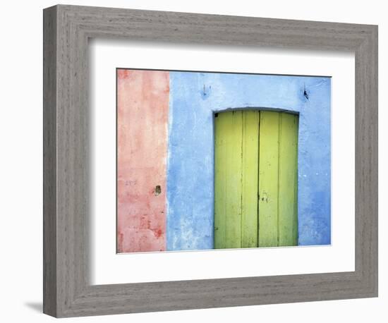 South America, Brazil. Colorful house exterior and door.-Jaynes Gallery-Framed Photographic Print