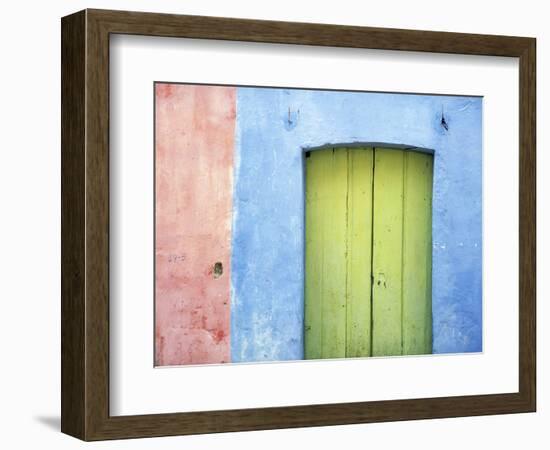 South America, Brazil. Colorful house exterior and door.-Jaynes Gallery-Framed Photographic Print