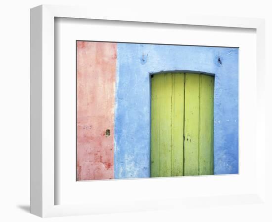 South America, Brazil. Colorful house exterior and door.-Jaynes Gallery-Framed Photographic Print