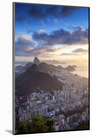 South America, Brazil, Rio de Janeiro, View of Copacabana, Sugar Loaf and Rio city from the summit -Alex Robinson-Mounted Photographic Print